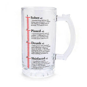 DRINKTIONARY BEER STEIN GLASS