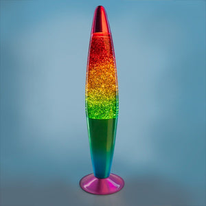 RETRO LAVA LAMP GLITTER RAINBOW MOTION ROCKET LAMP