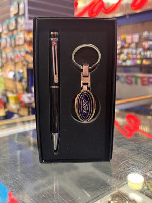 FORD METAL KEYRING AND PEN IN GIFT BOX