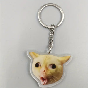 MEME CAT VOMITING KEYRING