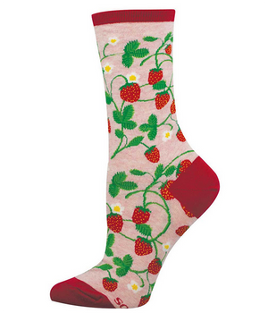 STRAWBERRY PINK SOCKS WOMENS OSFA