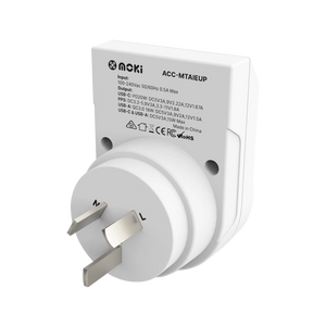 UNIVERSAL TRAVEL POWER ADAPTOR INBOUND NZ/AU RAPID USB AND C TYPE