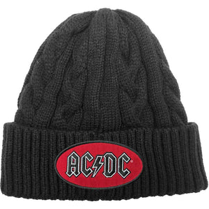 AC/DC OVAL LOGO CABLE KNIT BEANIE