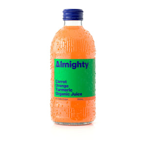 ALMIGHTY ORANGE TURMERIC JUICE GLASS BOTTLE