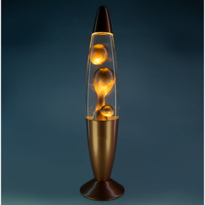 RETRO LAVA LAMP METALLIC GOLD MOTION ROCKET LAMP