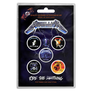 METALLICA BUTTON BADGE PACK: RIDE THE LIGHTNING