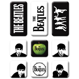 BEATLES MAGNET SET ICONS 9 MAGNETS BLACK AND WHITE
