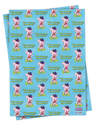 DID SOMEONE SAY PARTY RETRO WRAPPING PAPER GIFT WRAP (2 SHEETS FOLDED)