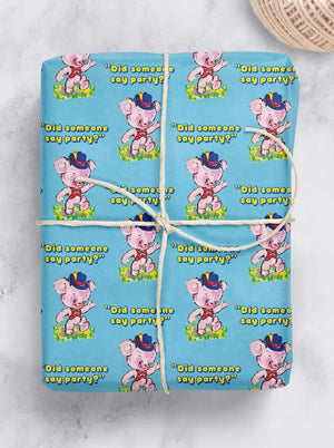 DID SOMEONE SAY PARTY RETRO WRAPPING PAPER GIFT WRAP (2 SHEETS FOLDED)