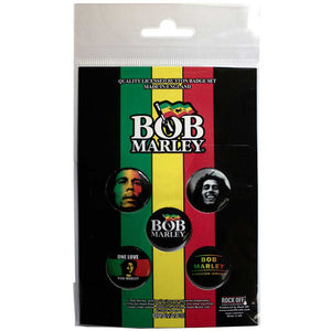 BOB MARLEY BUTTON BADGE PACK: ONE LOVE