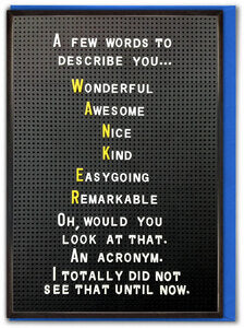 A FEW WORDS ACRONYM RUDE BIRTHDAY CARD