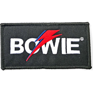 DAVID BOWIE STANDARD PATCH: FLASH LOGO BLACK