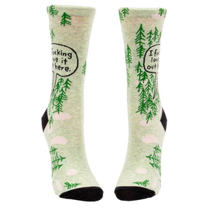 I FUCKING LOVE IT OUT HERE GREEN SOCKS WOMEN'S SHOE SIZE 5-10.