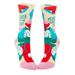 MENOPAUSE WHAT THE FUCK  CREW SOCK WOMENS SIZE 5-10