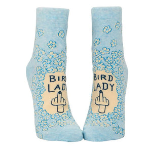BIRD LADY FLIPPING THE BIRD ANKLE SOCKS WOMENS SIZE 5-10