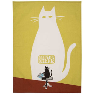 CAT AGENT OF CHAOS DISH TEA TOWEL