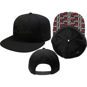 BLACK SABBATH BLACK LOGO MONOCHROME BASEBALL CAP