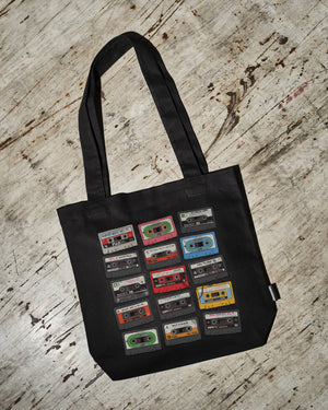 RETRO CASSETTES COTTON CANVAS TOTE BAG GOODIEWORKS