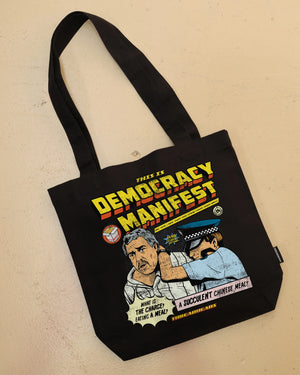 DEMOCRACY MANIFEST COTTON CANVAS TOTE BAG
