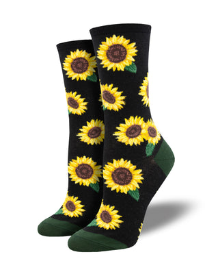 SUNFLOWERS MORE BLOOMIN SOCKS BLUE HEATHER (5-10.5 W / 4-6.5 M)