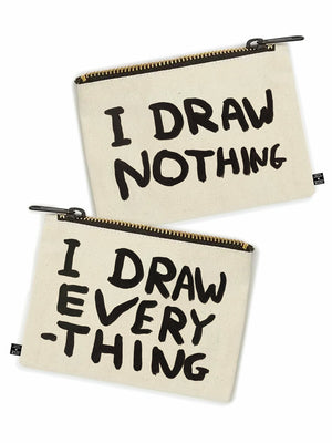 I DRAW NOTHING EVERYTHING BY DAVID SHRIGLEY PENCIL CASE / MAKEUP CASE