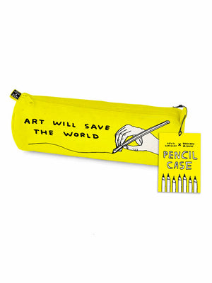 ART WILL SAVE THE WORLD BY DAVID SHRIGLEY PENCIL CASE / MAKEUP CASE