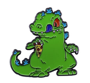 REPTAR AND PIZZA SLICE ENAMEL BADGE PIN