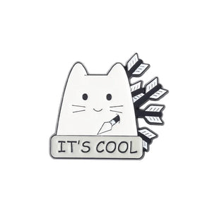 ITS COOL CAT ARROW ENAMEL BADGE