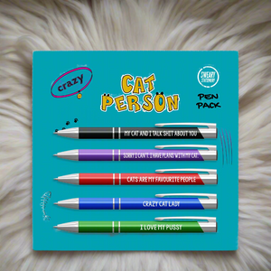 CAT PERSON PEN PACK 5 PENS