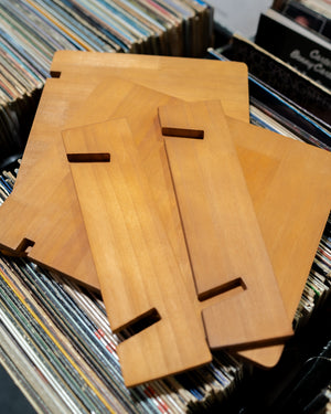 VINYL RECORD WOODEN DISPLAY V-SHAPE STAND GK-R40A