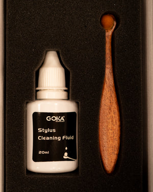 WOODEN SOFT HAIR STYLUS BRUSH AND LIQUID SET GK-R07B