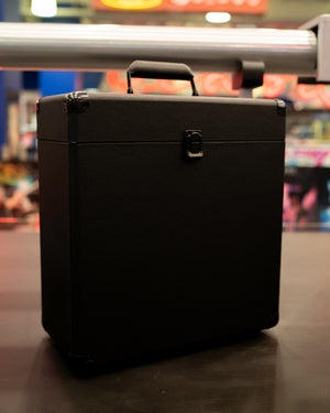 RECORD STORAGE CASE LEATHER BLACK GK-R64