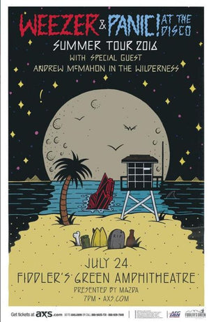 WEEZER / PANIC AT THE DISCO 2016 TOUR POSTER 27 X 43CM A3 PRINT