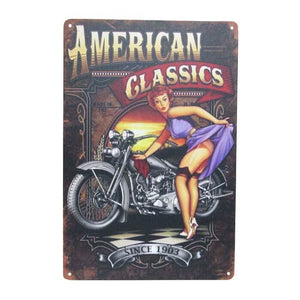 AMERICAN CLASSICS PIN UP ART TIN SIGN
