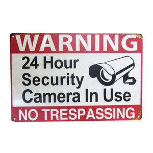 CCTV WARNING RETRO ART TIN SIGN