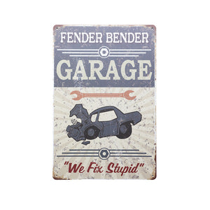 FENDER BENDER GARAGE RETRO ART TIN SIGN