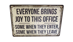 JOY IN OFFICE RETRO ART TIN SIGN
