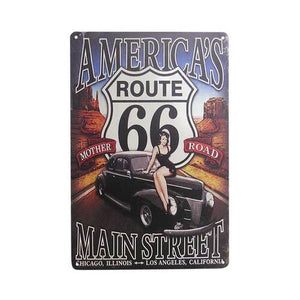ROUTE 66 MOTHER ROAD RETRO ART TIN SIGN