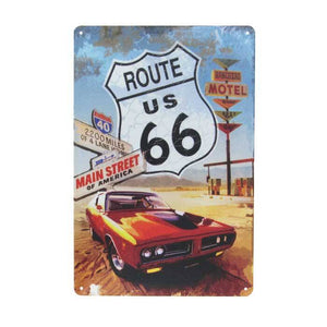 ROUTE 66 MAIN STREET RETRO ART TIN SIGN