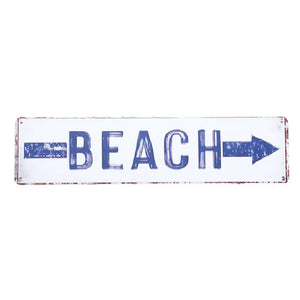 BEACH ARROW LONG RETRO ART TIN SIGN