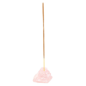 ROSE QUARTZ INCENSE HOLDER RAW GEMSTONE  CRYSTAL