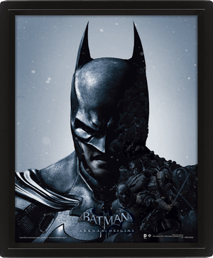 BATMAN ARKHAM 3D FRAMED LENTICULAR POSTER 10 X 8"