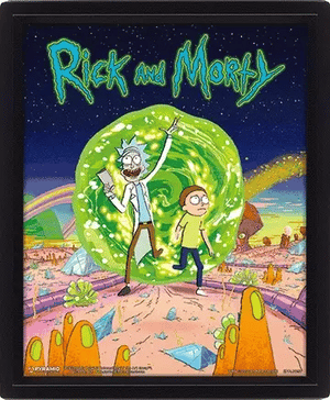RICK AND MORTY PORTAL 3D FRAMED LENTICULAR POSTER 10X8"