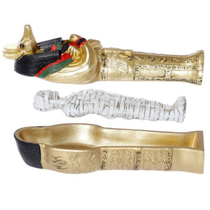 ANUBIS SARCOPHOGUS WITH MUMMY INSIDE FIGURINE