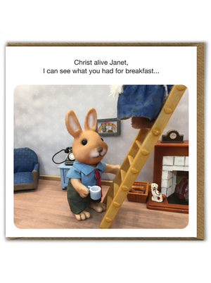 JANET HAD FOR BREAKFAST GREETING CARD