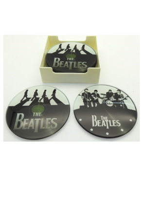 BEATLES GLASS COASTERS 6 PACK