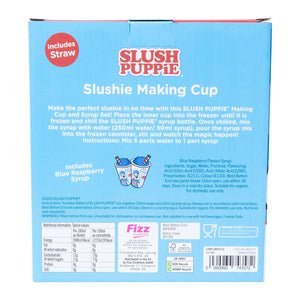 SLUSH PUPPIE SLUSHIE MAKER CUP AND BLUE RASPBERRY SYRUP