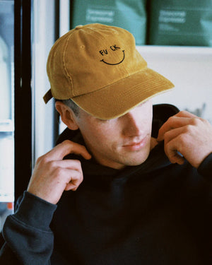 FUCK SMILEY RETRO DAD CAP EMBROIDERED