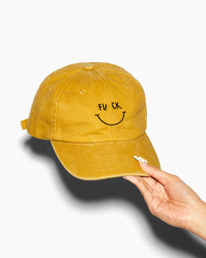 FUCK SMILEY RETRO DAD CAP EMBROIDERED
