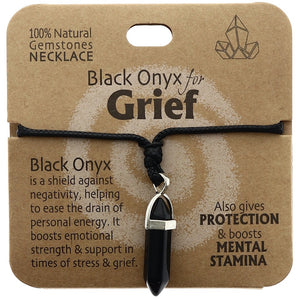 BLACK ONYX GEMSTONE NECKLACE - GRIEF